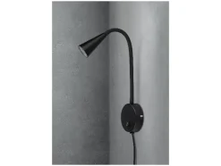 Lámpara de pared LED, con cuello de metal flexible.
