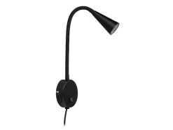 Lámpara de pared LED, con cuello de metal flexible.