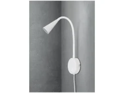 Lámpara de pared LED, con cuello de metal flexible.
