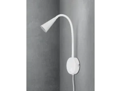 Lámpara de pared LED, con cuello de metal flexible.