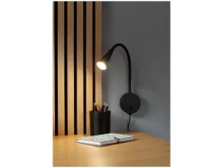 Lámpara de pared LED, con cuello de metal flexible.