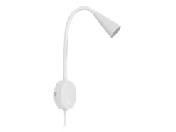 Lámpara de pared LED, con cuello de metal flexible.