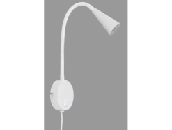 Lámpara de pared LED, con cuello de metal flexible.