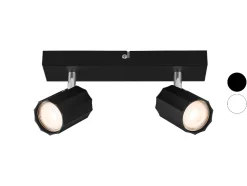 Lámpara de pared/techo, focos orientables e inclinables.