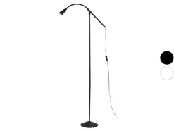 Lámpara de pie LED, 1 luz, con brazo metálico flexible.