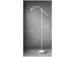 Lámpara de pie LED, 1 luz, con brazo metálico flexible.