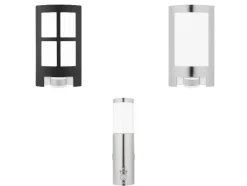Lámpara LED de exterior, con luz blanco cálido.