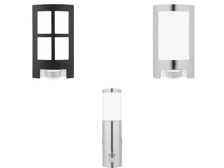 Lámpara LED de exterior, con luz blanco cálido.