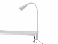 Lámpara LED de pinza, con cuello de metal flexible.