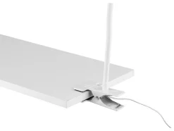Lámpara LED de pinza, con cuello de metal flexible.