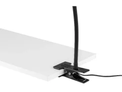 Lámpara LED de pinza, con cuello de metal flexible.
