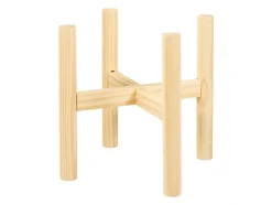 Maceta con soporte de cerámica esmaltada.