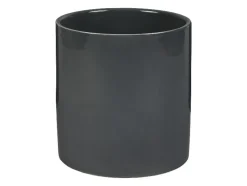 Maceta con soporte de cerámica esmaltada.