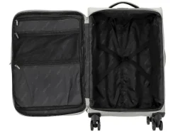 Maleta de viaje con ruedas, gris.