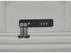 Maleta de viaje con ruedas, gris.