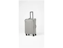 Maleta de viaje con ruedas, gris.