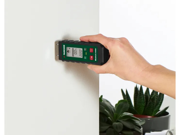 Medidor de humedad para materiales y madera / Termómetro infrarrojo