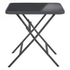 Mesa de aluminio y cristal »Houston / Toronto«, 70 x 70 x 70 cm.