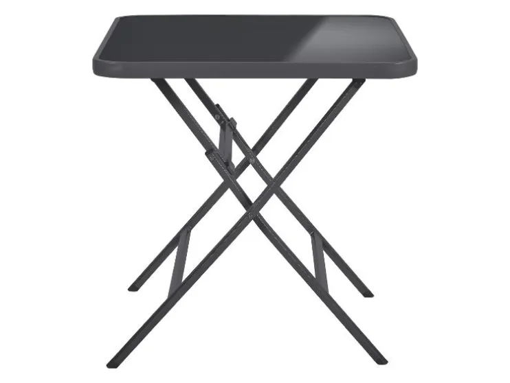 Mesa de aluminio y cristal »Houston / Toronto«, 70 x 70 x 70 cm.