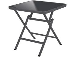 Mesa de aluminio y cristal »Houston / Toronto«, 70 x 70 x 70 cm.