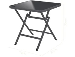 Mesa de aluminio y cristal »Houston / Toronto«, 70 x 70 x 70 cm.