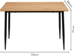 Mesa de comedor, 115 x 80 x 75 cm.