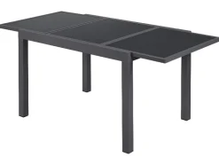 Mesa de jardín de aluminio »Houston / Toronto« gris, 120-180 x 89 x 75 cm.