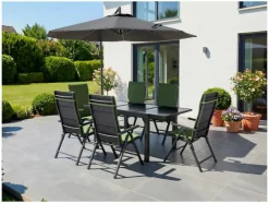 Mesa de jardín de aluminio »Houston / Toronto« gris, 120-180 x 89 x 75 cm.