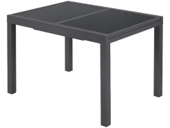 Mesa de jardín de aluminio »Houston / Toronto« gris, 120-180 x 89 x 75 cm.