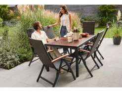 Mesa de jardín de aluminio »Valencia«, 143-194,5 x 90 x 74 cm.
