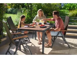 Mesa de jardín de aluminio »Valencia«, 143-194,5 x 90 x 74 cm.