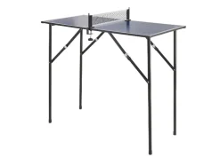 Mini mesa de ping-pong, con mecanismo plegable.