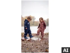 Mono de lluvia impermeable y térmico infantil