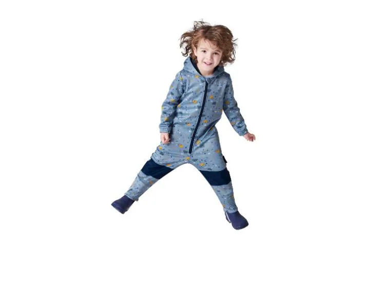 Mono impermeable y de barro de softshell con forro infantil