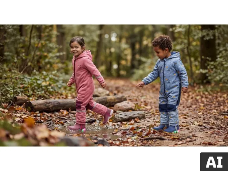 Mono impermeable y de barro de softshell con forro infantil