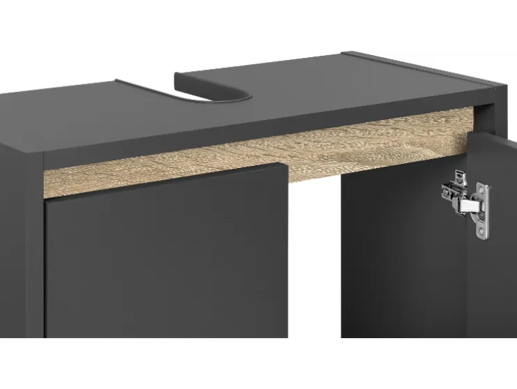 Mueble bajo para lavabo »Oslo«, con 2 puertas, antracita.