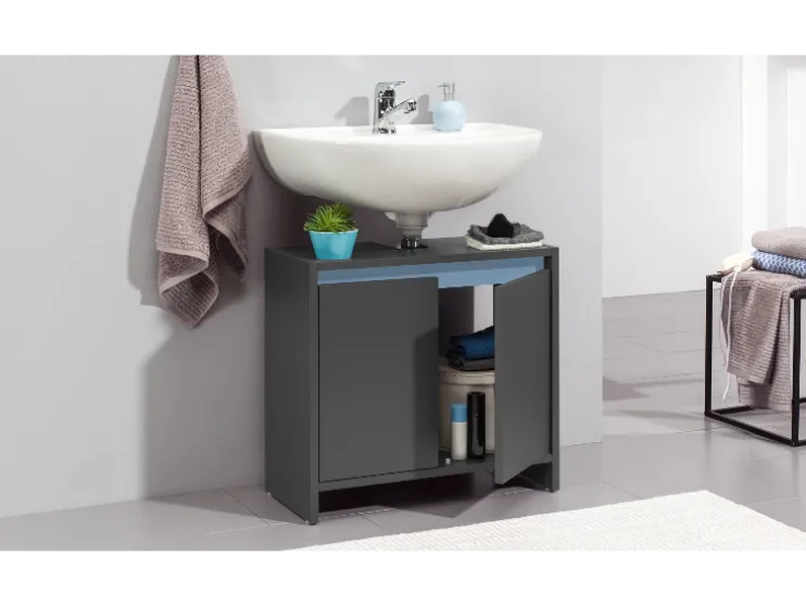 Mueble bajo para lavabo »Oslo«, con 2 puertas, antracita.