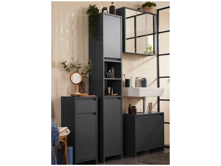 Mueble bajo para lavabo »Oslo«, con 2 puertas, antracita.