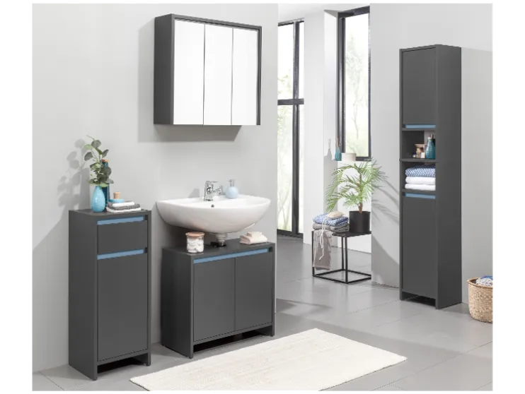 Mueble bajo para lavabo »Oslo«, con 2 puertas, antracita.