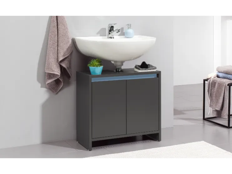 Mueble bajo para lavabo »Oslo«, con 2 puertas, antracita.