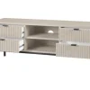 Mueble bajo TV, con aspecto de lamas.
