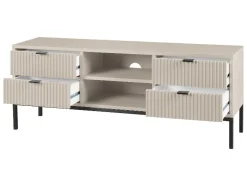 Mueble bajo TV, con aspecto de lamas.
