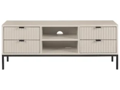 Mueble bajo TV, con aspecto de lamas.