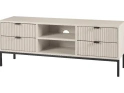 Mueble bajo TV, con aspecto de lamas.
