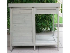 Mueble inferior para mesa de cultivo, 98 x 48 x 95 cm, gris.