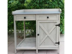 Mueble inferior para mesa de cultivo, 98 x 48 x 95 cm, gris.