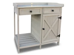 Mueble inferior para mesa de cultivo, 98 x 48 x 95 cm, gris.