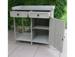 Mueble inferior para mesa de cultivo, 98 x 48 x 95 cm, gris.
