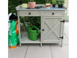 Mueble inferior para mesa de cultivo, 98 x 48 x 95 cm, gris.