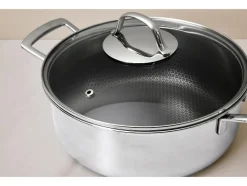 Olla de acero inoxidable prémium con estructura de panal, Ø 24 cm.